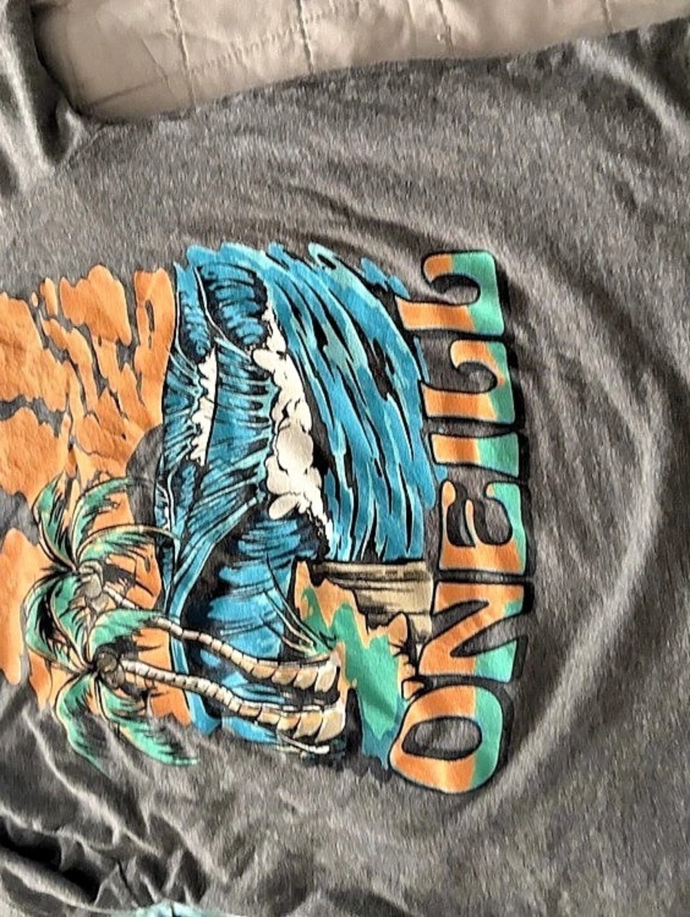 O'Neill Graphic Short Sleeve Tee in Gray & Orange